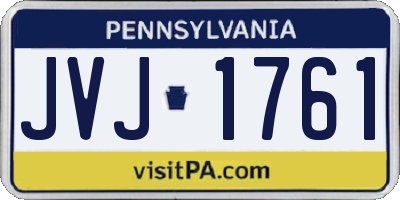 PA license plate JVJ1761