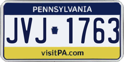 PA license plate JVJ1763