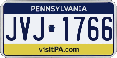 PA license plate JVJ1766