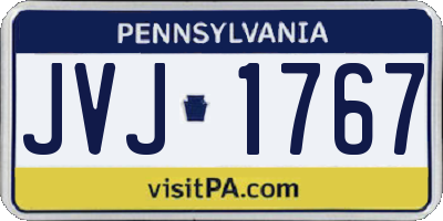 PA license plate JVJ1767