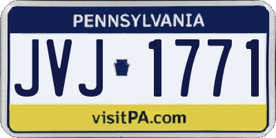 PA license plate JVJ1771