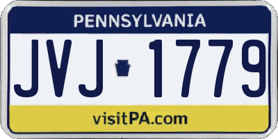 PA license plate JVJ1779