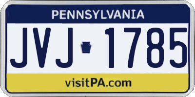 PA license plate JVJ1785