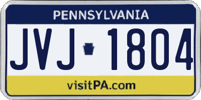 PA license plate JVJ1804