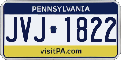PA license plate JVJ1822