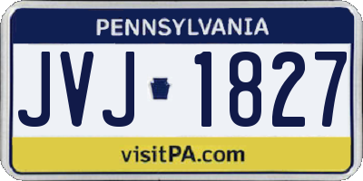 PA license plate JVJ1827