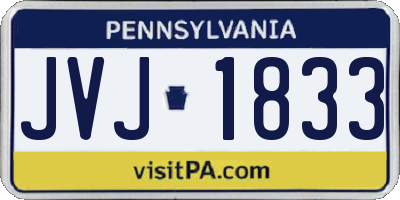 PA license plate JVJ1833