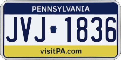 PA license plate JVJ1836