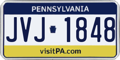 PA license plate JVJ1848