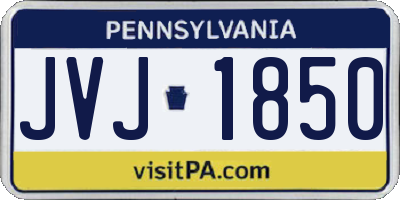 PA license plate JVJ1850