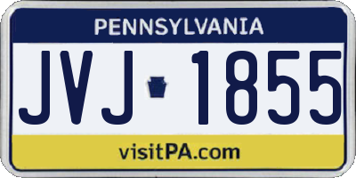 PA license plate JVJ1855