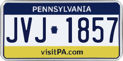 PA license plate JVJ1857