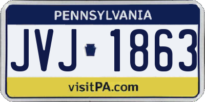 PA license plate JVJ1863