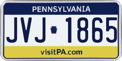 PA license plate JVJ1865