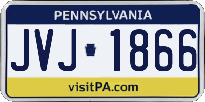 PA license plate JVJ1866