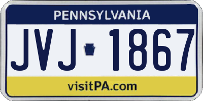 PA license plate JVJ1867