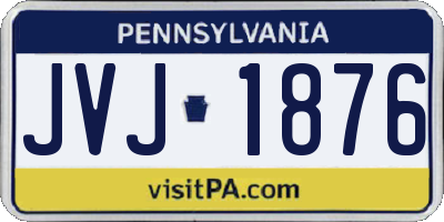 PA license plate JVJ1876