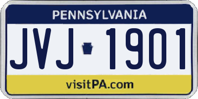 PA license plate JVJ1901