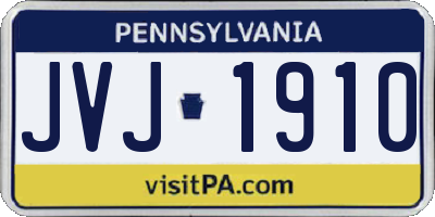 PA license plate JVJ1910