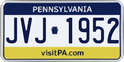 PA license plate JVJ1952