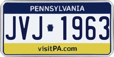 PA license plate JVJ1963