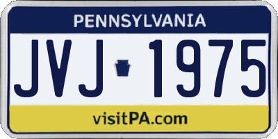 PA license plate JVJ1975