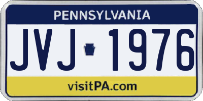 PA license plate JVJ1976