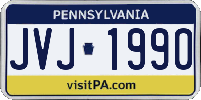 PA license plate JVJ1990