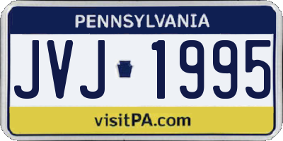 PA license plate JVJ1995
