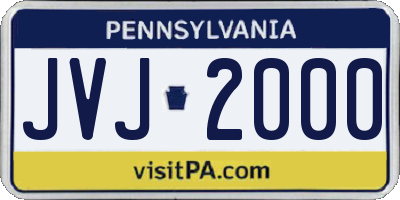 PA license plate JVJ2000