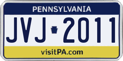 PA license plate JVJ2011
