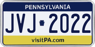 PA license plate JVJ2022