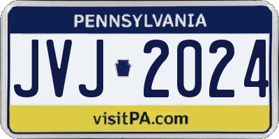 PA license plate JVJ2024