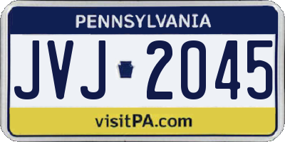 PA license plate JVJ2045