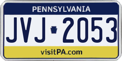 PA license plate JVJ2053