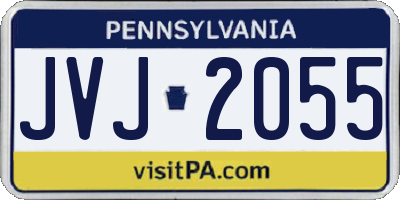 PA license plate JVJ2055