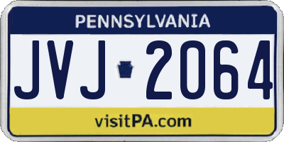 PA license plate JVJ2064