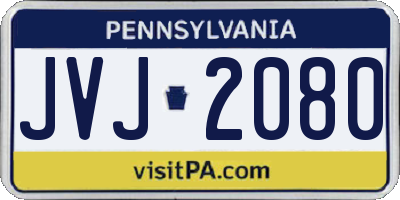 PA license plate JVJ2080