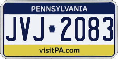 PA license plate JVJ2083