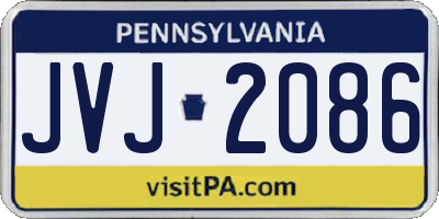 PA license plate JVJ2086