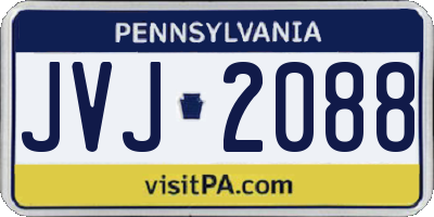 PA license plate JVJ2088