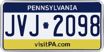 PA license plate JVJ2098