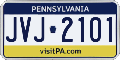 PA license plate JVJ2101