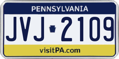 PA license plate JVJ2109