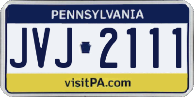 PA license plate JVJ2111