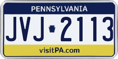 PA license plate JVJ2113