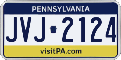 PA license plate JVJ2124