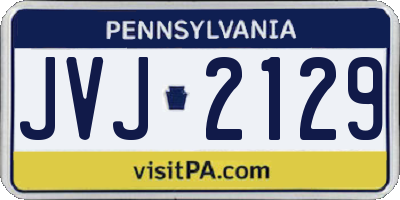 PA license plate JVJ2129