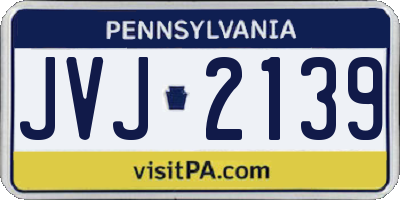 PA license plate JVJ2139