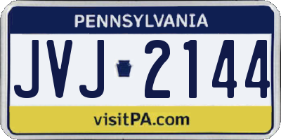 PA license plate JVJ2144